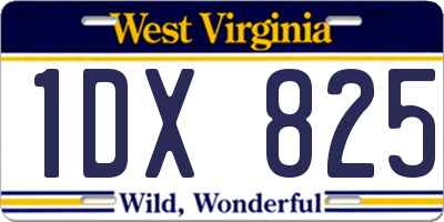 WV license plate 1DX825
