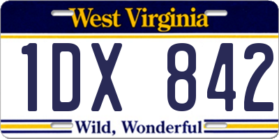 WV license plate 1DX842