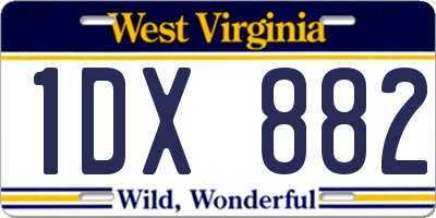 WV license plate 1DX882