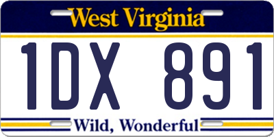 WV license plate 1DX891
