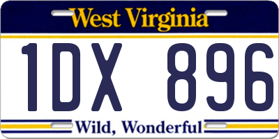 WV license plate 1DX896