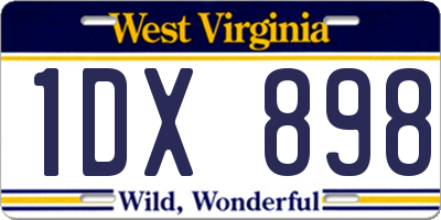 WV license plate 1DX898