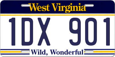 WV license plate 1DX901
