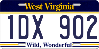 WV license plate 1DX902