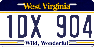 WV license plate 1DX904