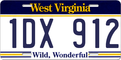 WV license plate 1DX912