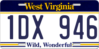 WV license plate 1DX946
