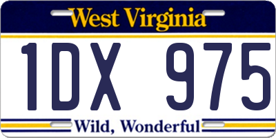 WV license plate 1DX975