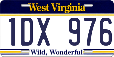 WV license plate 1DX976