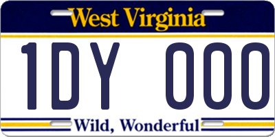 WV license plate 1DY000