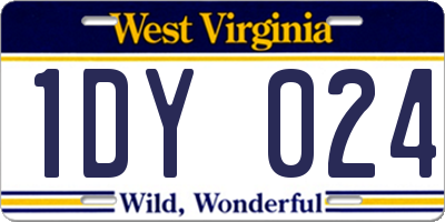 WV license plate 1DY024