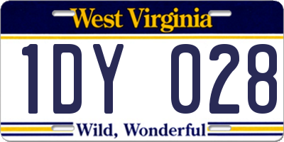 WV license plate 1DY028