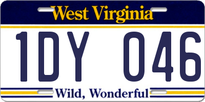 WV license plate 1DY046