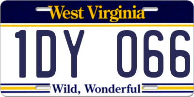 WV license plate 1DY066