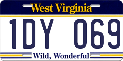 WV license plate 1DY069
