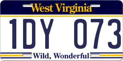 WV license plate 1DY073