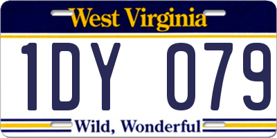 WV license plate 1DY079