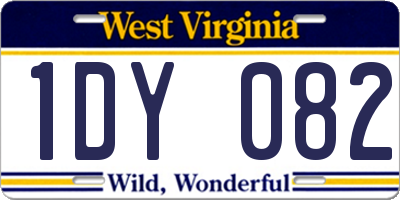 WV license plate 1DY082