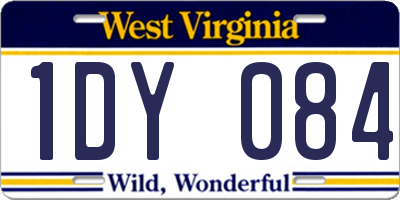 WV license plate 1DY084