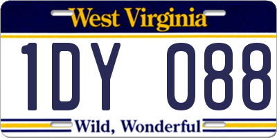 WV license plate 1DY088