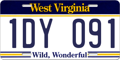 WV license plate 1DY091