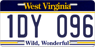 WV license plate 1DY096