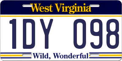 WV license plate 1DY098