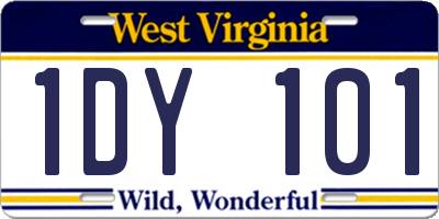 WV license plate 1DY101