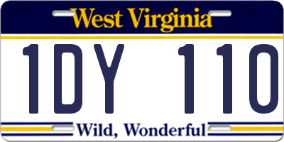 WV license plate 1DY110
