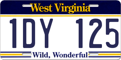 WV license plate 1DY125