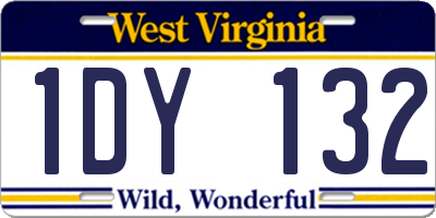 WV license plate 1DY132