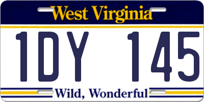 WV license plate 1DY145