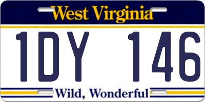 WV license plate 1DY146