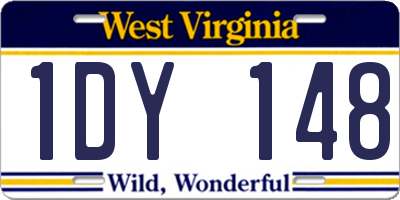WV license plate 1DY148