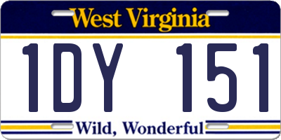 WV license plate 1DY151