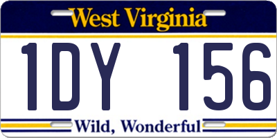 WV license plate 1DY156