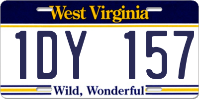 WV license plate 1DY157