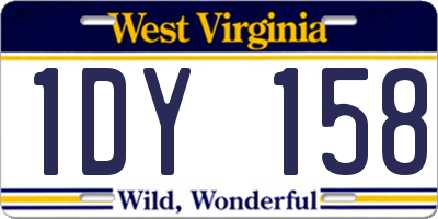 WV license plate 1DY158