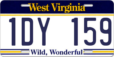 WV license plate 1DY159