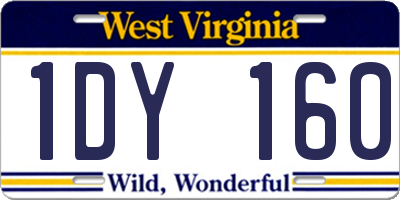 WV license plate 1DY160
