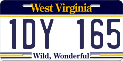 WV license plate 1DY165