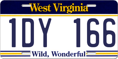 WV license plate 1DY166