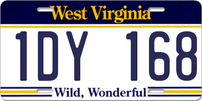 WV license plate 1DY168