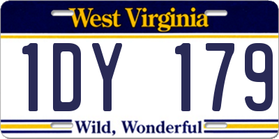 WV license plate 1DY179