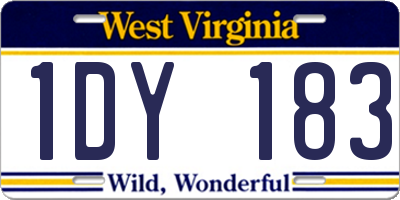 WV license plate 1DY183