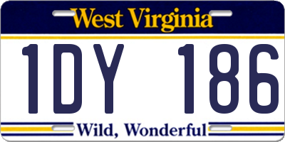WV license plate 1DY186