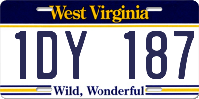WV license plate 1DY187