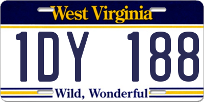 WV license plate 1DY188
