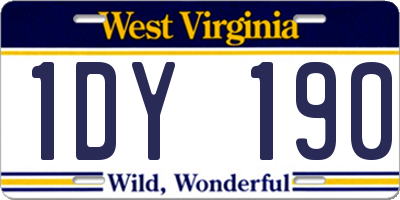WV license plate 1DY190