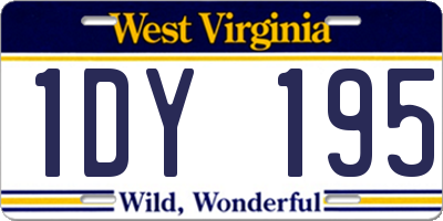 WV license plate 1DY195